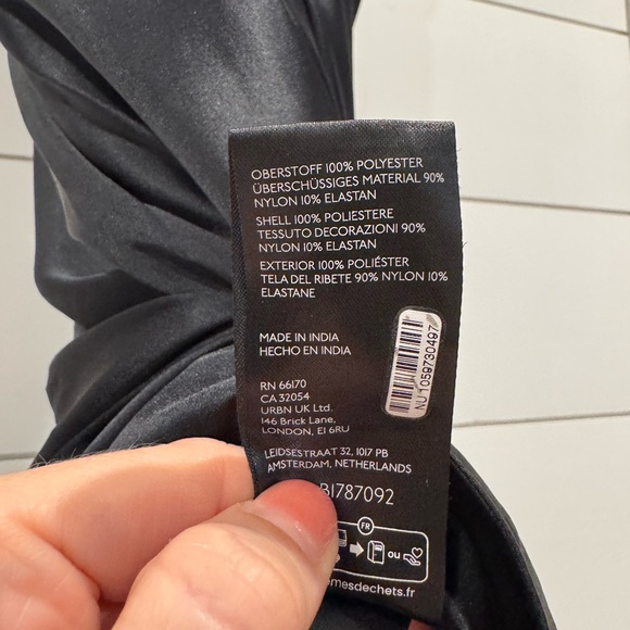 Free people black Cooper lace trim satin maxi dress - Picture 9 of 12